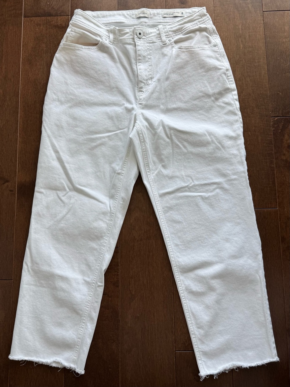 J. Jill Denim White High Rise Straight-Leg Crop Jeans